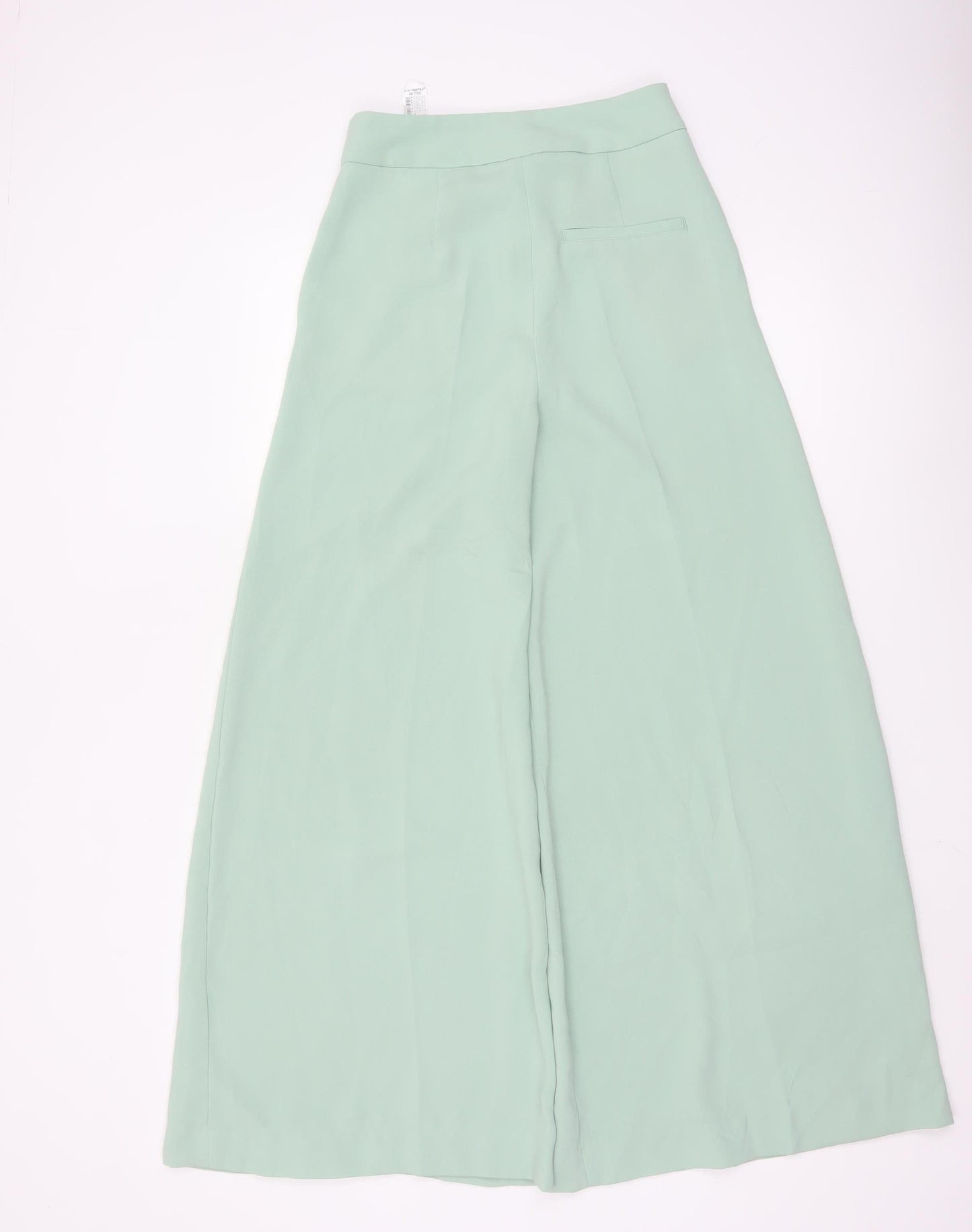 ZARA Women’s Green XS Wide-Leg High Rise Trousers