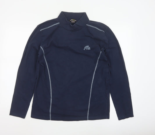 Atlas For Men Navy Long Sleeve Cotton Mock Neck Top Size S