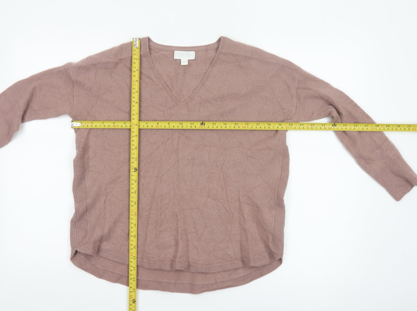 The White Company Women’s Brown Cashmere V-Neck Jumper Size S