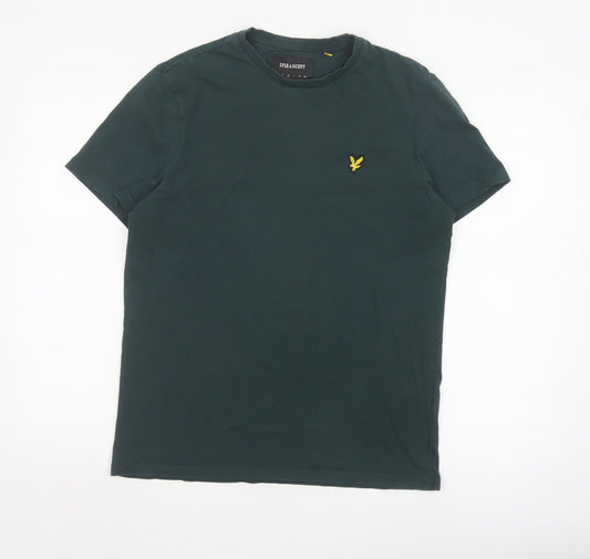 Lyle & Scott Men's Green Cotton Crew Neck Short Sleeve T-Shirt Size M