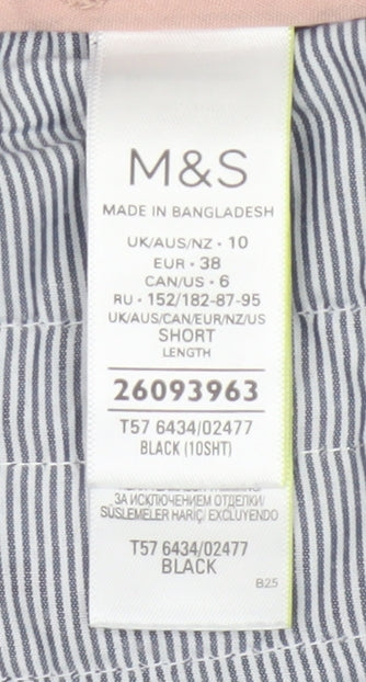 Marks and Spencer Women's Black Chino Trousers Size 10 Short