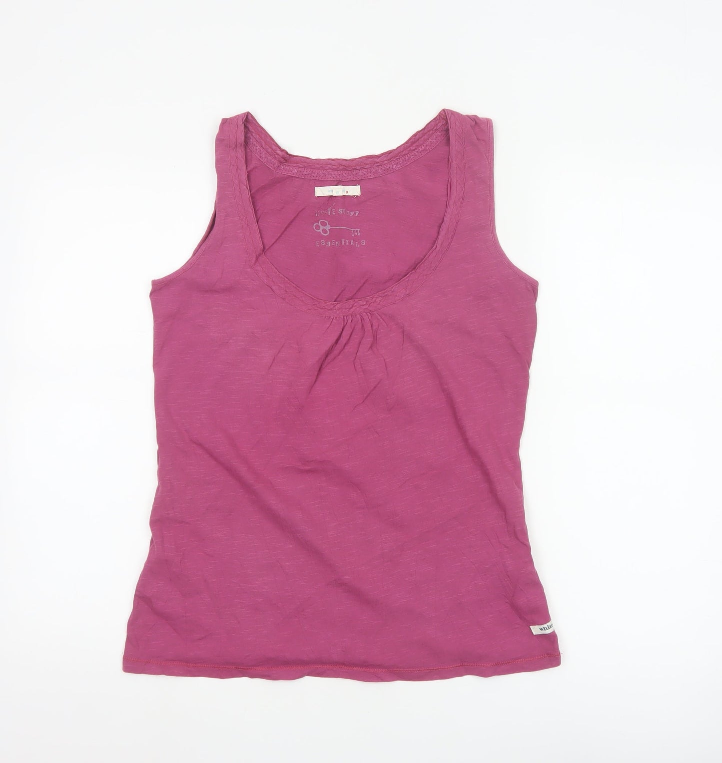 White Stuff Women’s Pink Cotton Scoop Neck Tank Top Size 12