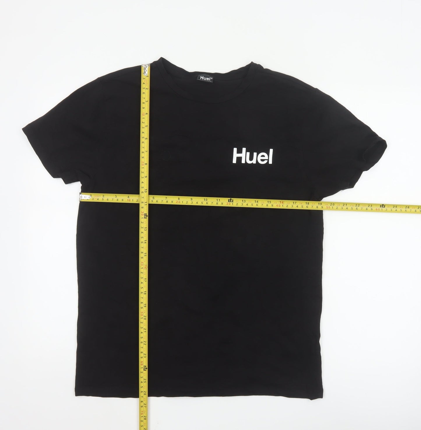 Huel Men's Black Short Sleeve Cotton Crew Neck T-Shirt M