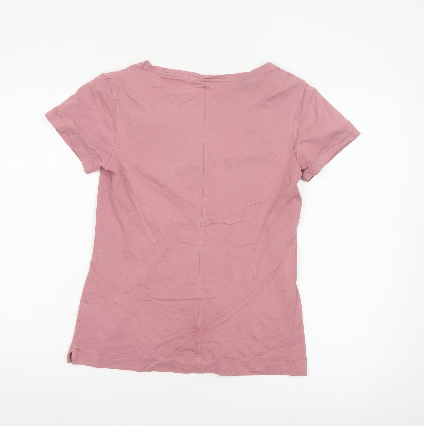 White Stuff Womens Pink Short Sleeve Scoop Neck Cotton Modal T-Shirt Size 12