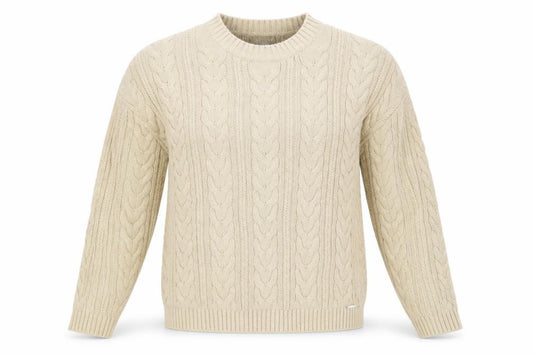Superdry Women's Beige Cable-Knit Wool Jumper Size 8