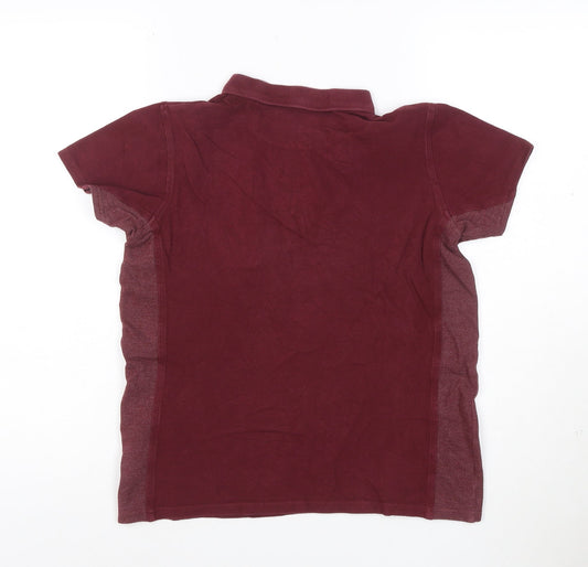 Lyle & Scott Boys Red Polo Shirt 12-13 Years Short Sleeve Cotton Top