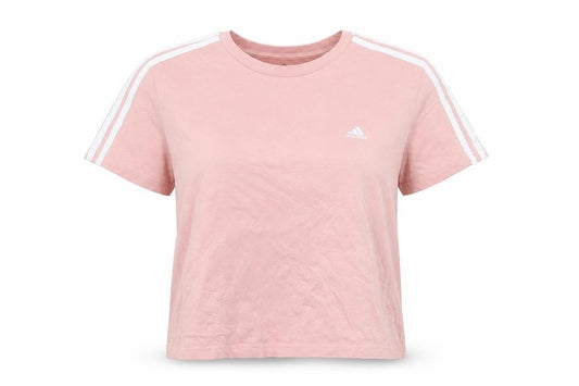 Adidas Women Pink Basic Short Sleeve Cotton T-Shirt L