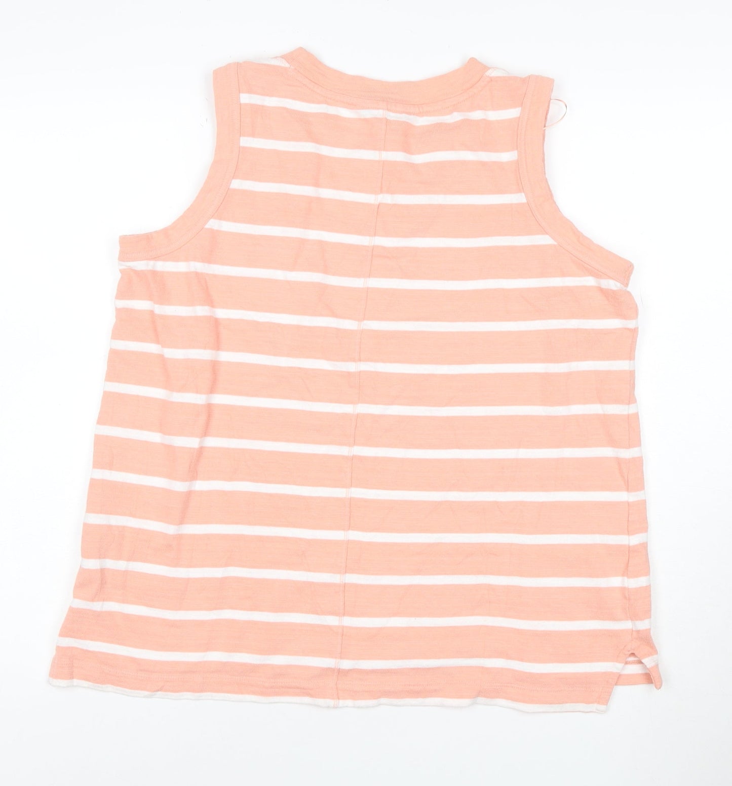 Marks and Spencer Womens Pink Striped Cotton Tank Top Size 16