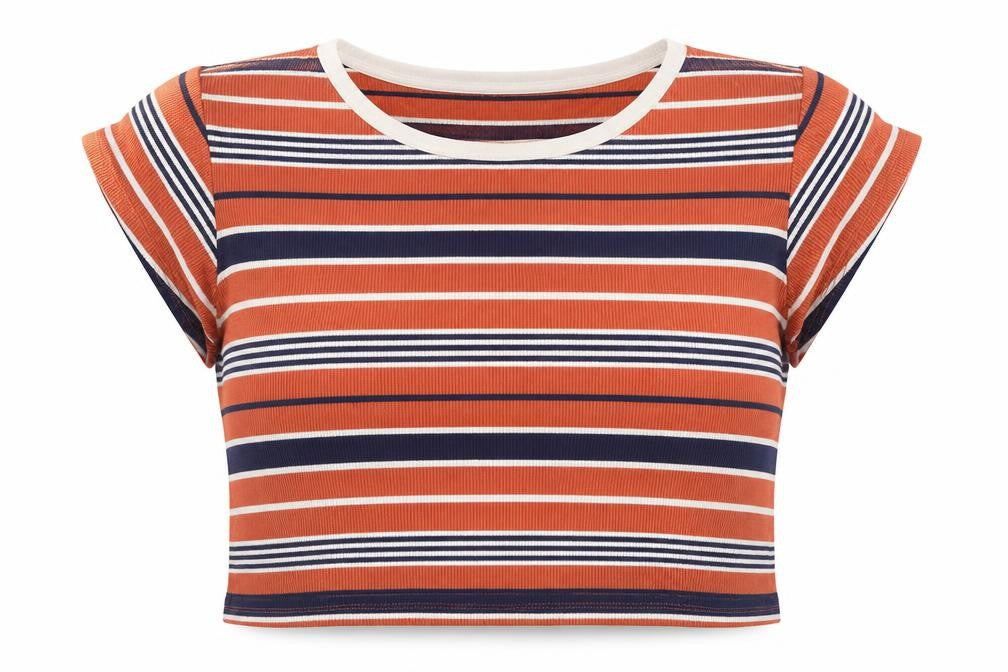 Lee Women’s Multicoloured Striped Cropped T-Shirt XS