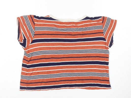 Lee Women’s Multicoloured Striped Cropped T-Shirt XS
