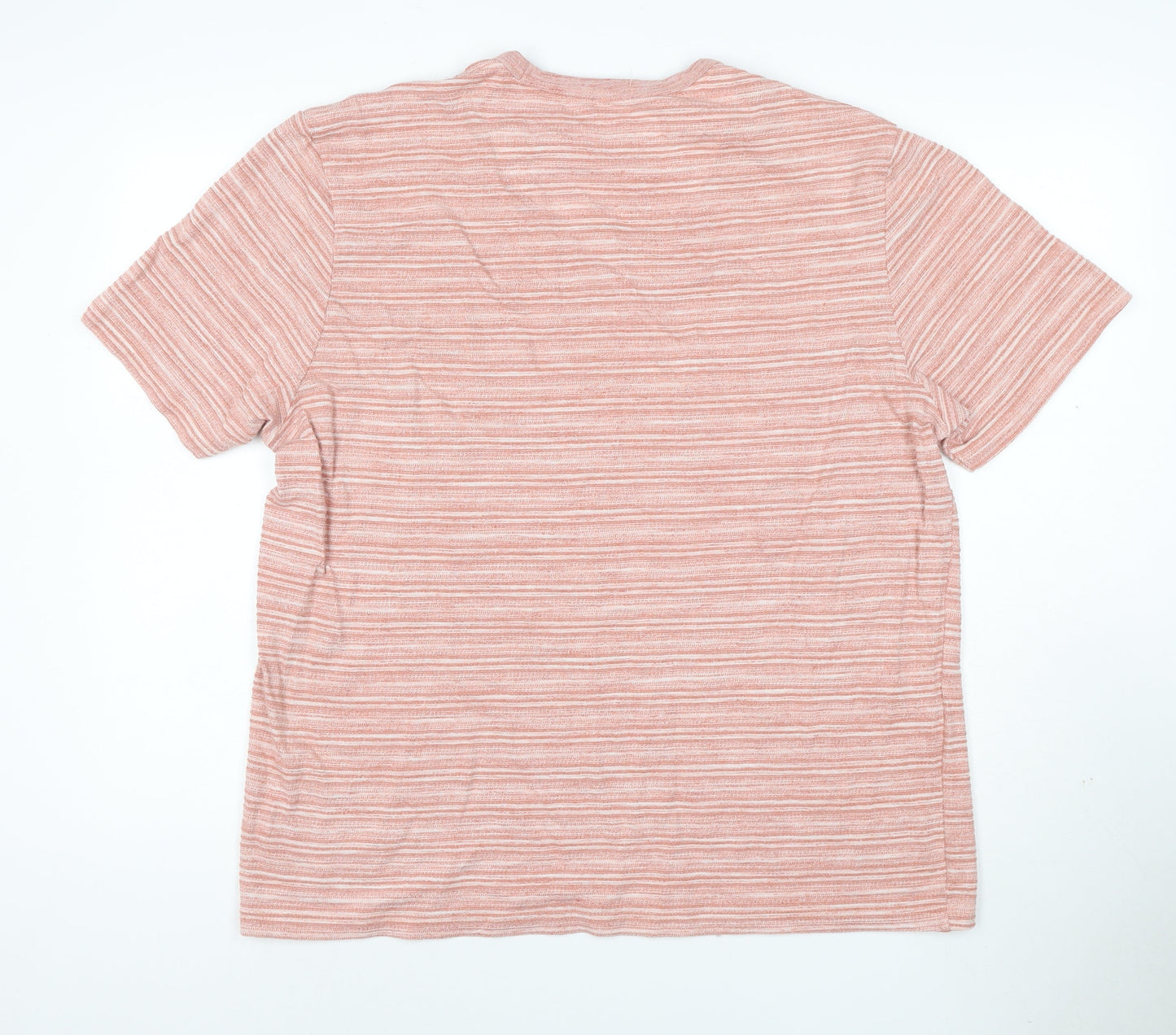 Noah's Ark Women’s Pink Striped Cotton Blend Short Sleeve T-Shirt XL