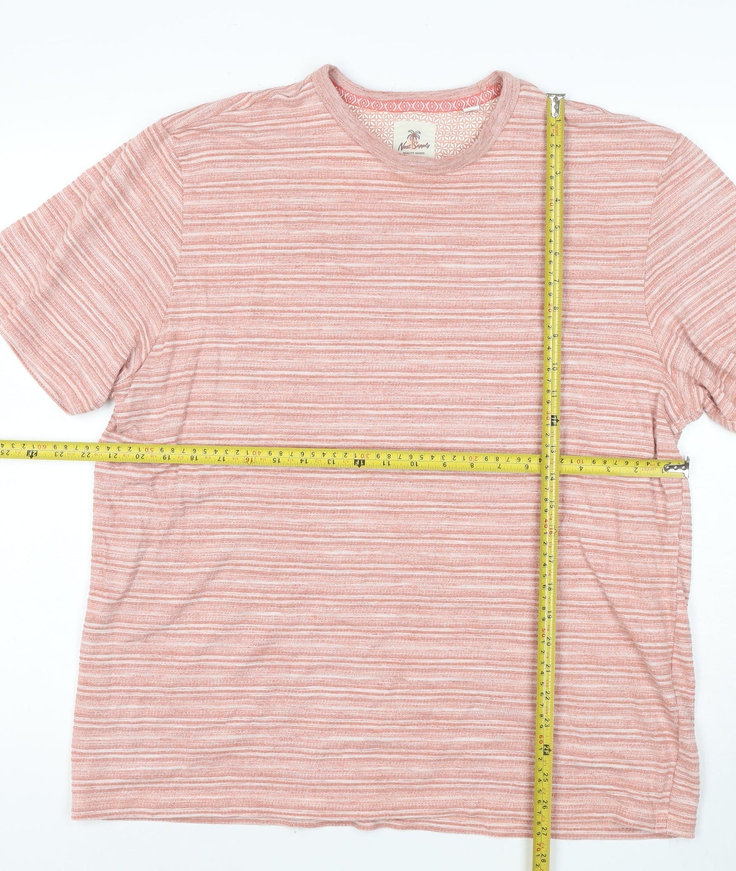 Noah's Ark Women’s Pink Striped Cotton Blend Short Sleeve T-Shirt XL