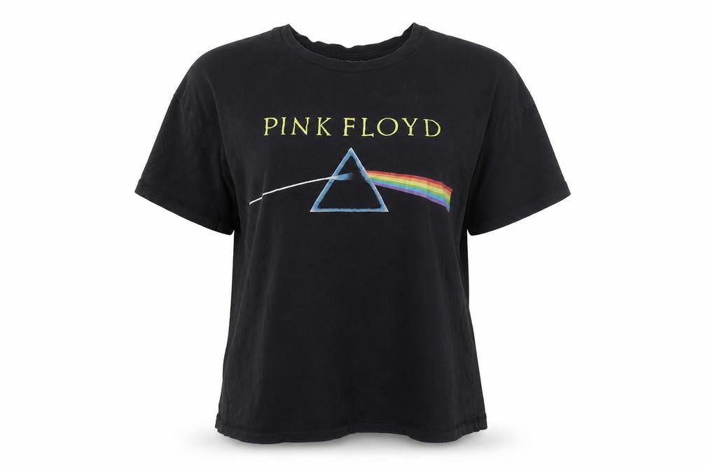 Pull&Bear Women’s Black Pink Floyd Short Sleeve Cotton T-Shirt Size S