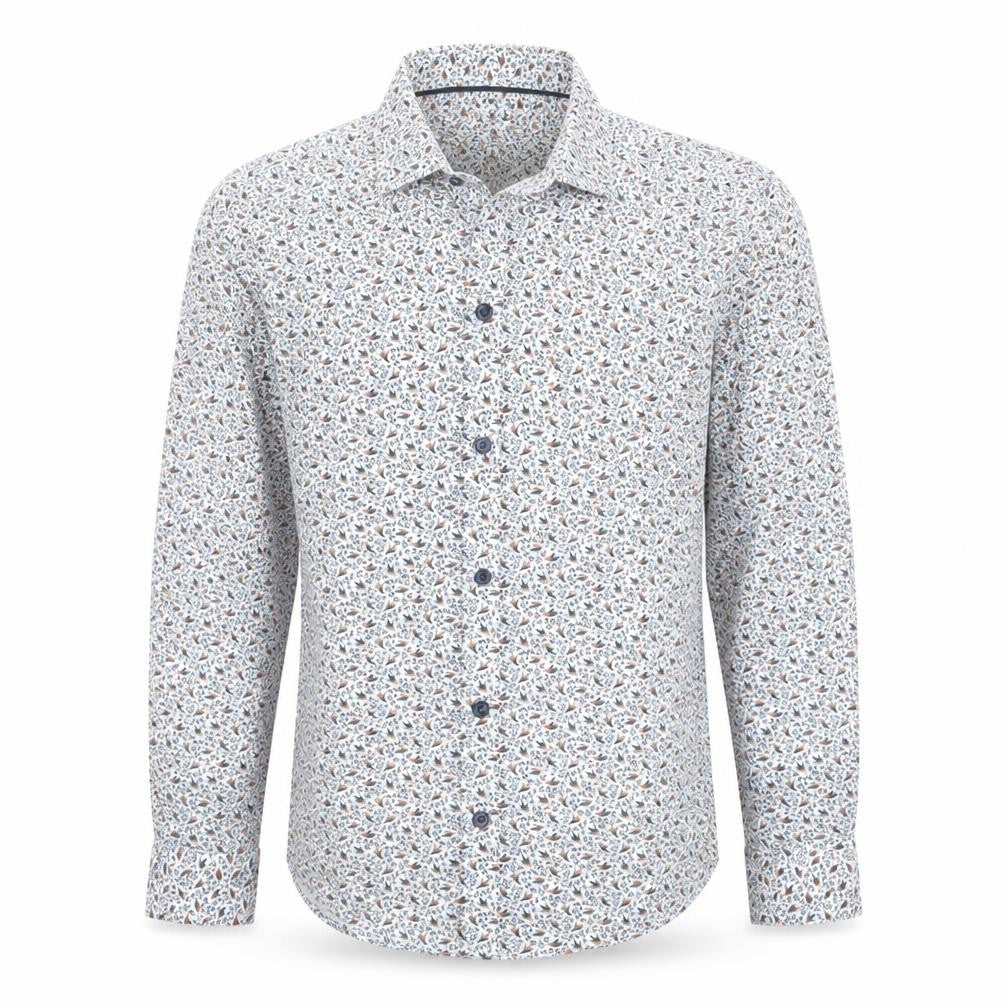 John Lewis Boys Multicoloured Bird Print Cotton Button-Up Shirt 13 Years