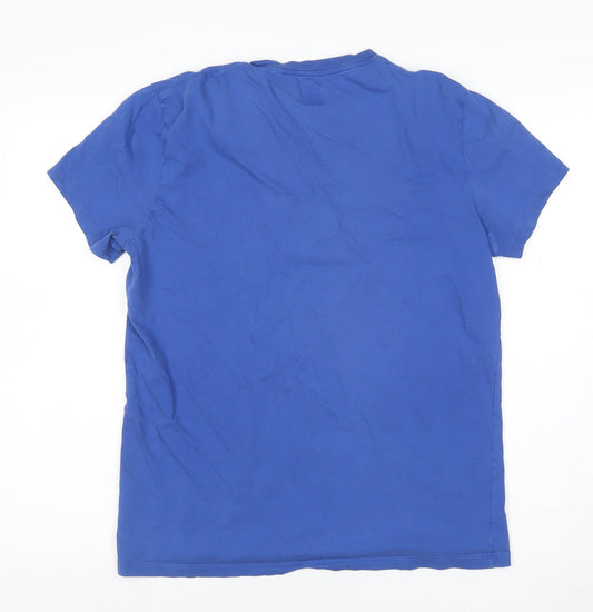 Jack Wills Men's Blue Crew Neck Cotton Graphic T-Shirt Size S