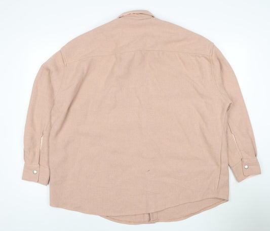 ASOS DESIGN Men's Beige Twill Shirt Jacket M 40in Cotton Blend