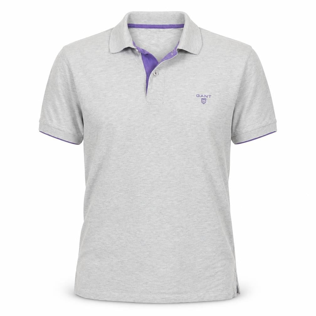 GANT Men's Grey Short Sleeve Polo Shirt Size S Cotton Elastane