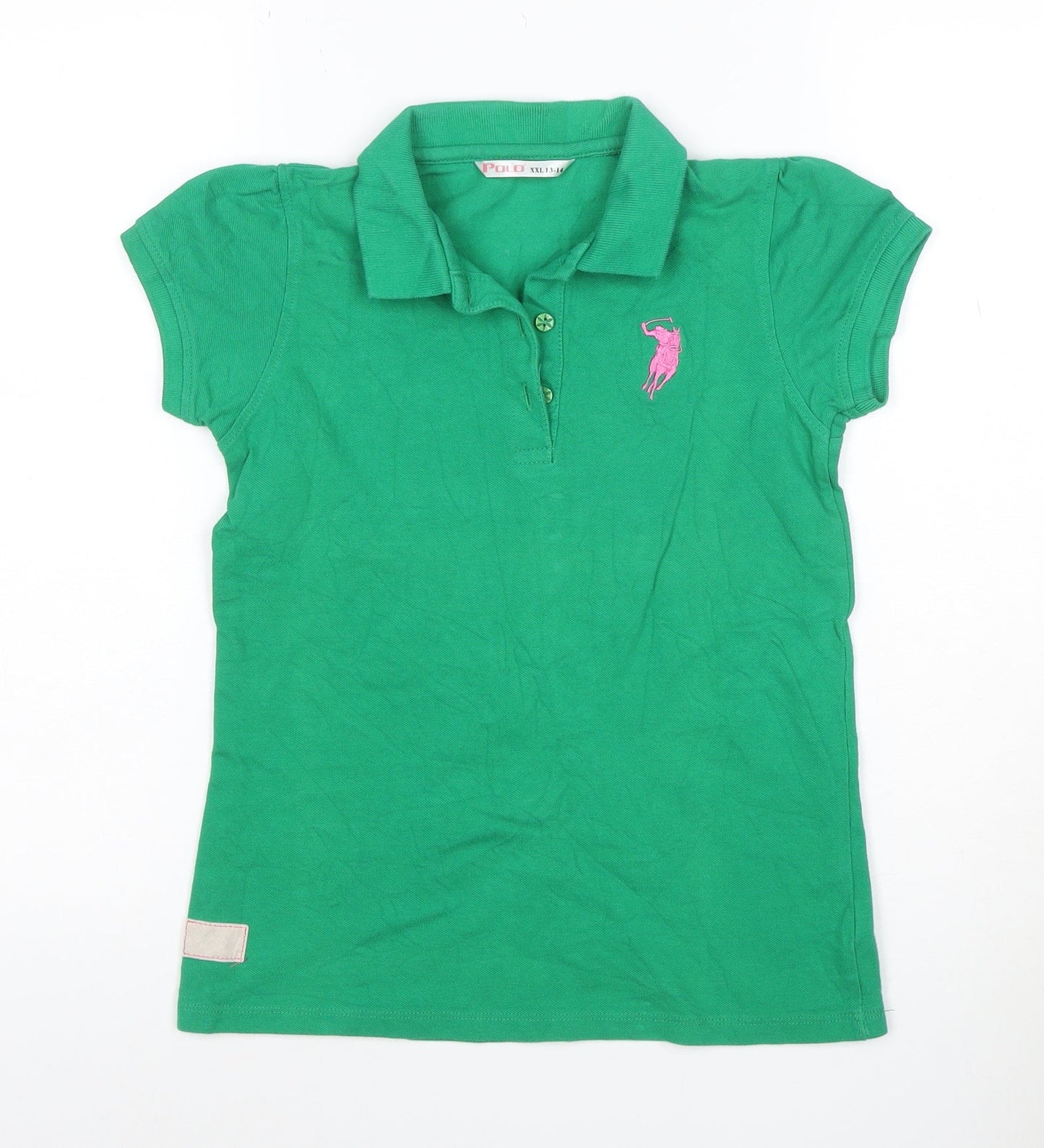 Polo Girls Green Short Sleeve Cotton Polo Shirt 13-14 Years