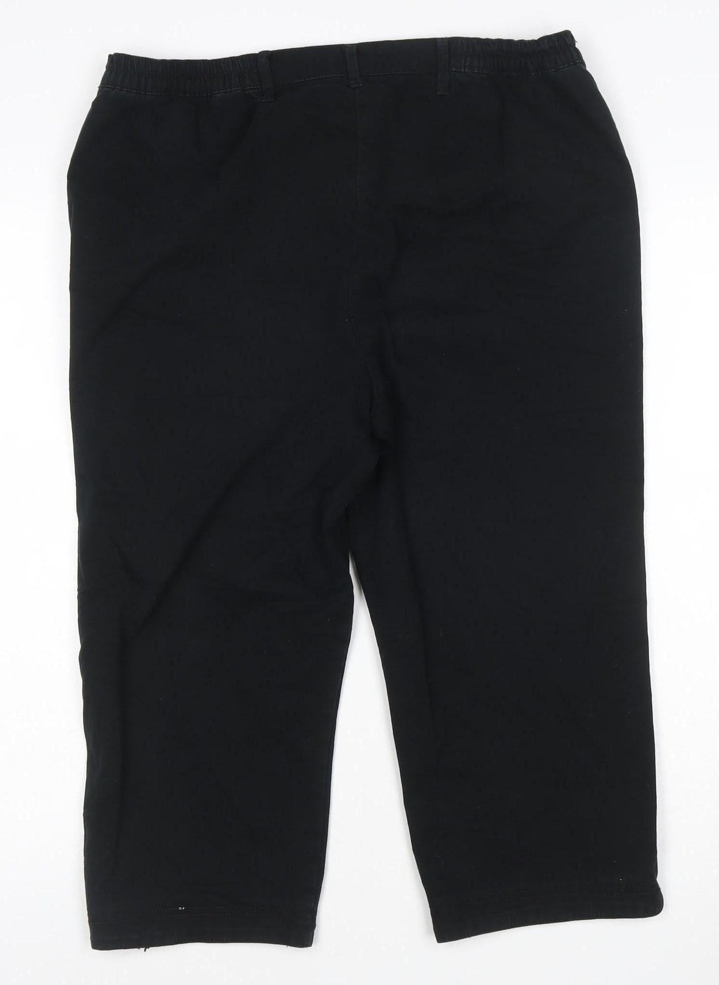 BM Casual Womens Black Cropped Stretch Jeans Size 14