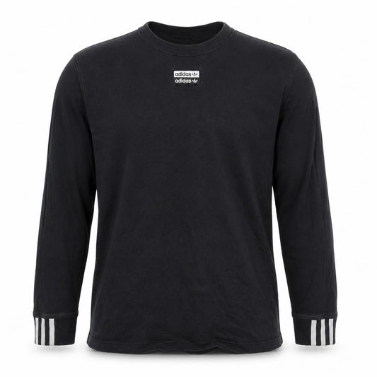 Adidas Men's Black Pullover Sweatshirt M Logo Graphic Cotton