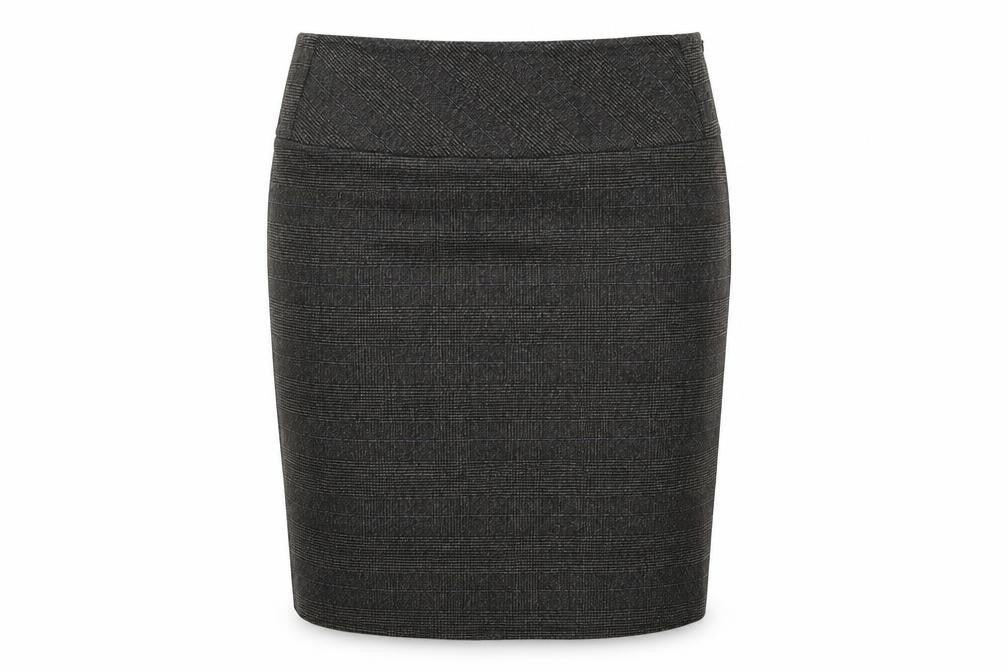 Mango Suit Women's Grey Check Pencil Skirt Size 12 Workwear