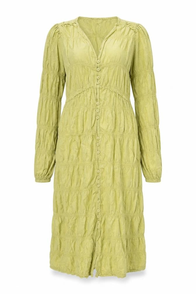 Marks & Spencer Women Green Size 8 A-Line Midi Dress