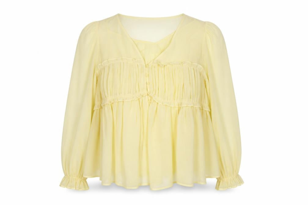Marks & Spencer Women’s Yellow Chiffon Ruffle Blouse Size 20