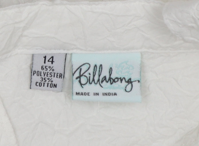 Billabong Women's White Camisole Tank Top Size 14 Summer Tie Back
