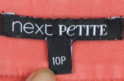 Next Petite Orange Cropped Slim Trousers Women’s Size 10P Cotton Blend