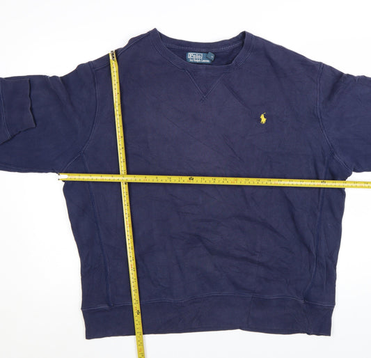 Polo Ralph Lauren Men's Blue XL Crew Neck Cotton Pullover Sweatshirt