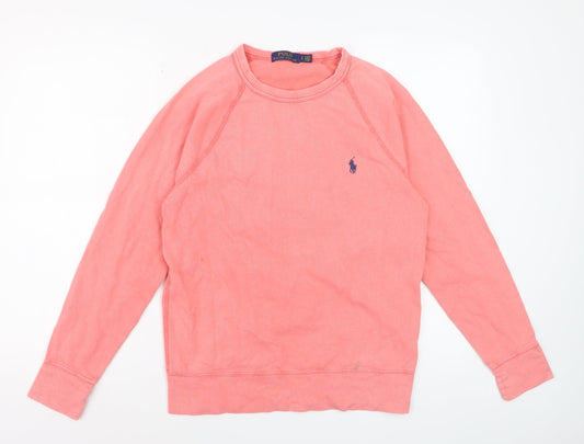 Polo Ralph Lauren Men's Pink Cotton Crew Neck Sweatshirt Size S