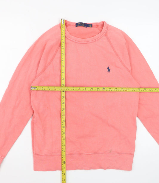 Polo Ralph Lauren Men's Pink Cotton Crew Neck Sweatshirt Size S