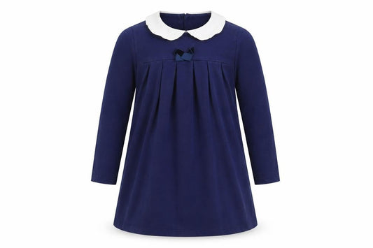 Trotters London Girls Blue A-Line Peter Pan Collar Dress 3 Years