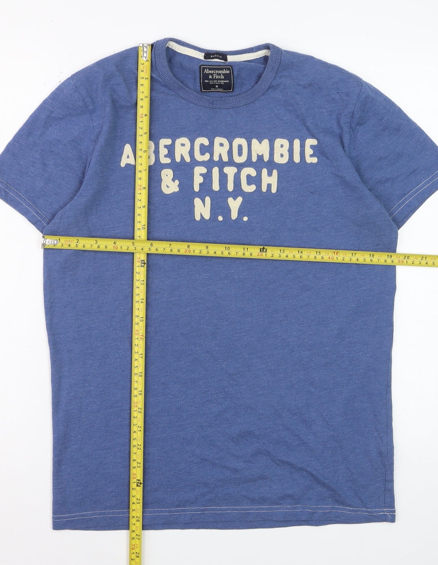 Abercrombie & Fitch Men's Blue Graphic Muscle Fit T-Shirt Size M