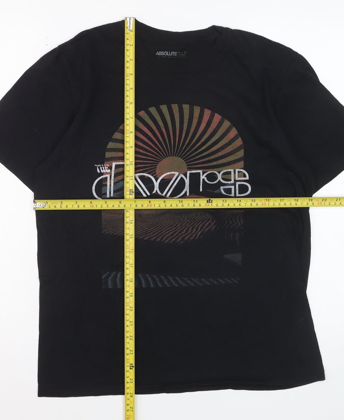 Absolute Cult Men's Black The Doors Graphic Band T-Shirt - Size M