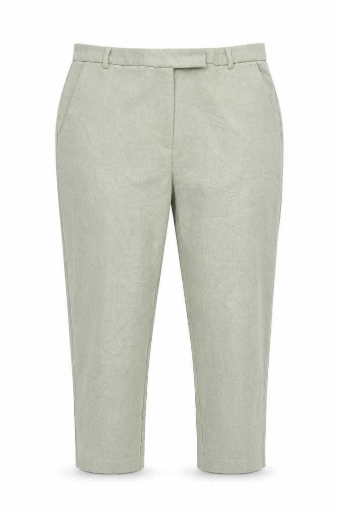 Marks and Spencer Womens Sage Green Size 14 Regular Cropped Trousers