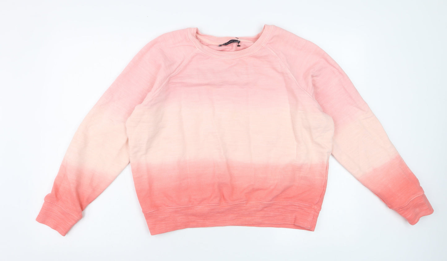 Marks and Spencer Women Pink Ombre Cotton Pullover Sweatshirt Size 16