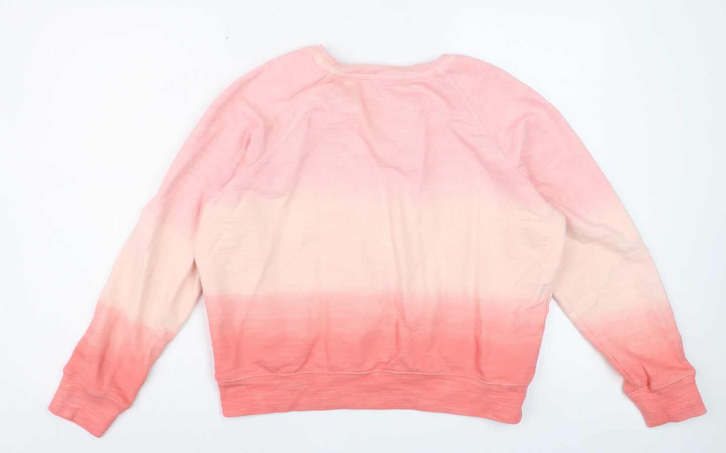 Marks and Spencer Women Pink Ombre Cotton Pullover Sweatshirt Size 16