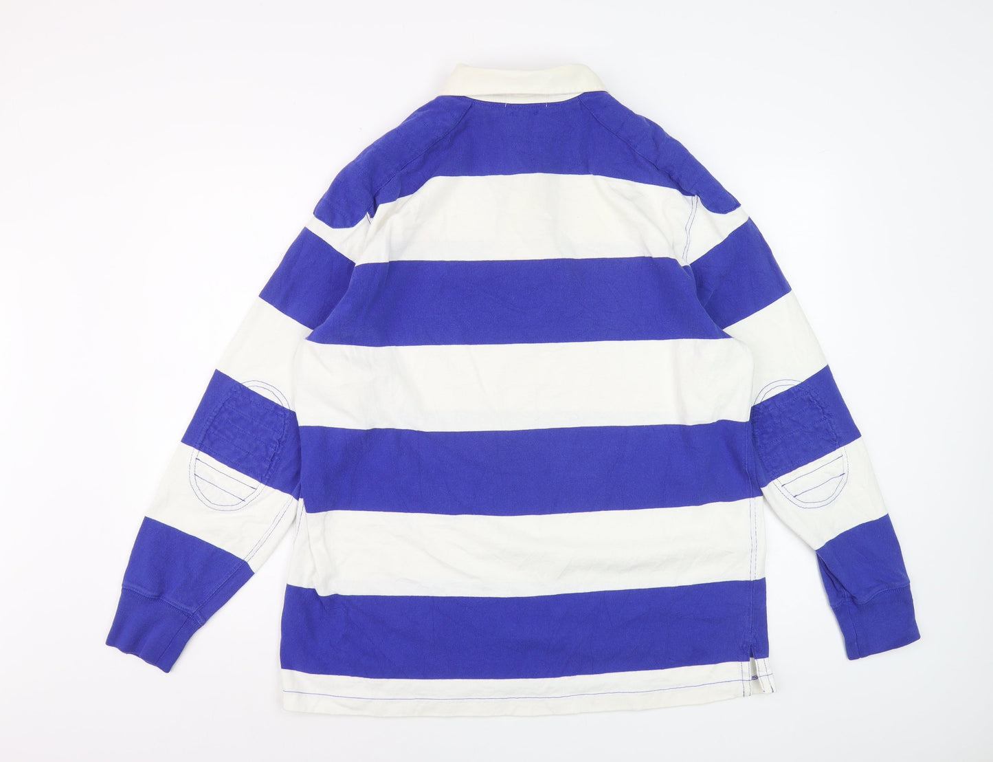 Ralph Lauren Men's Blue White Striped Long Sleeve Polo Shirt L