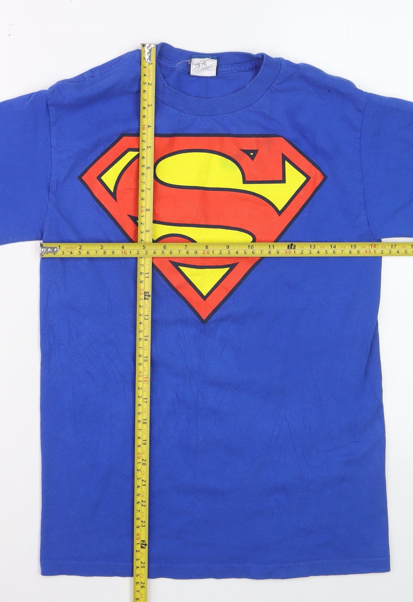 Superman Women’s Blue S Basic Crew Neck Cotton T-Shirt