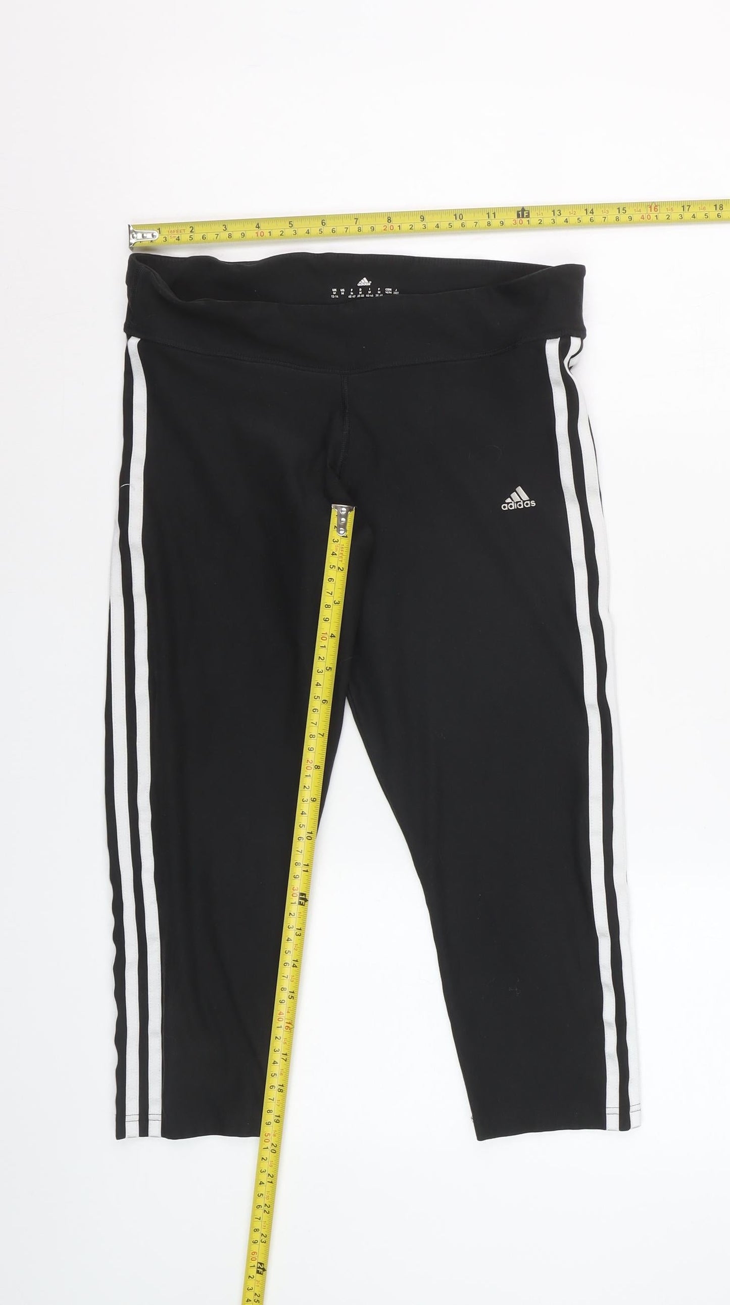 Adidas Women Black Capri Leggings Size 12-14 Climalite