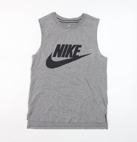 Nike Womens Grey Sleeveless Tank Top XS Basic Sportswear