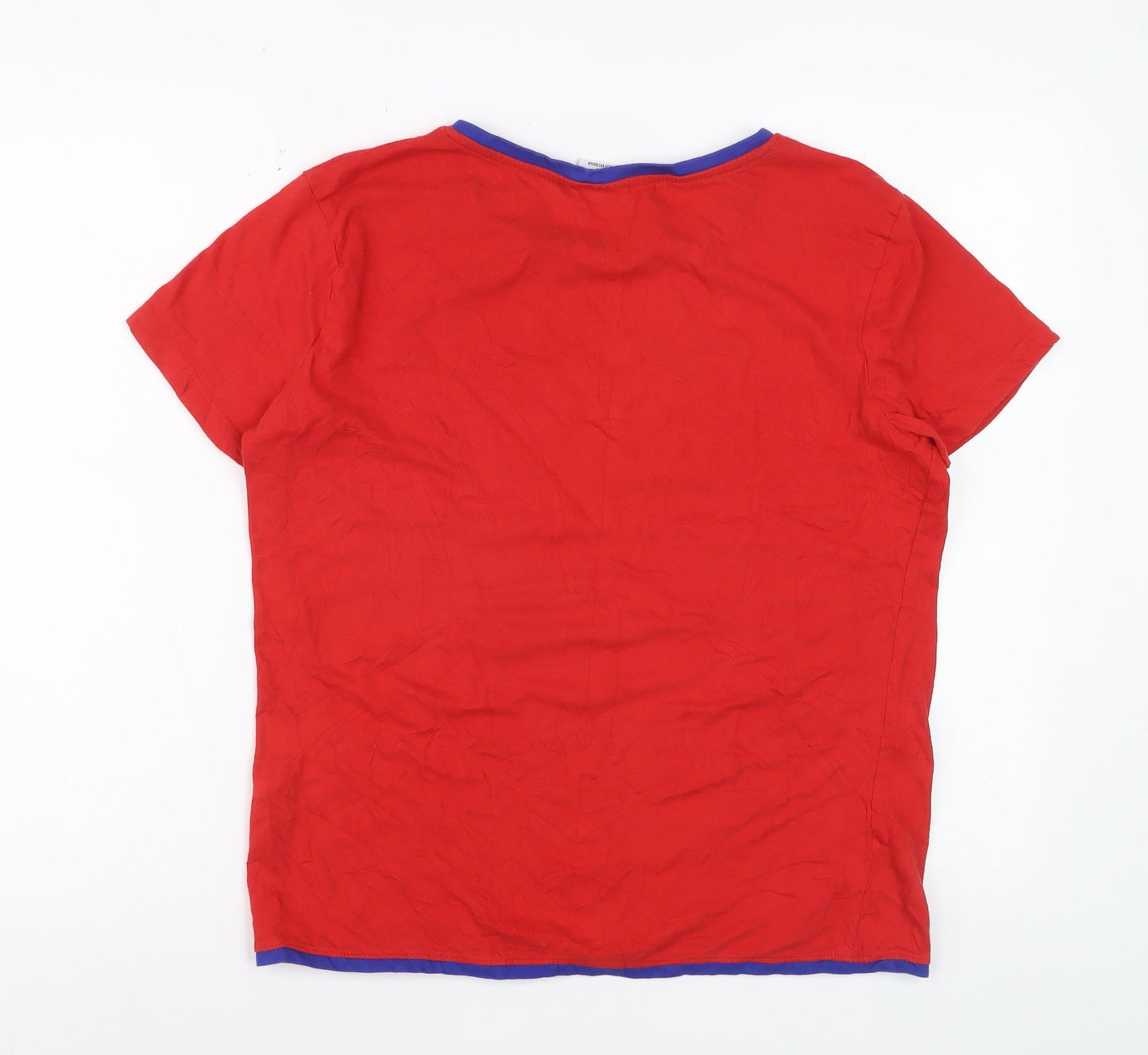 Wonder Woman Womens Red Blue Short Sleeve T-Shirt Size L