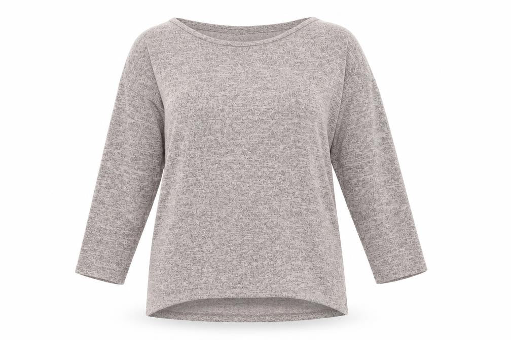 Warehouse Women’s Beige Boat Neck 3/4 Sleeve Jersey Blouse UK 6