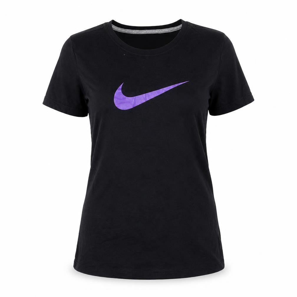 Nike Women's Black XL Slim Fit Cotton T-Shirt
