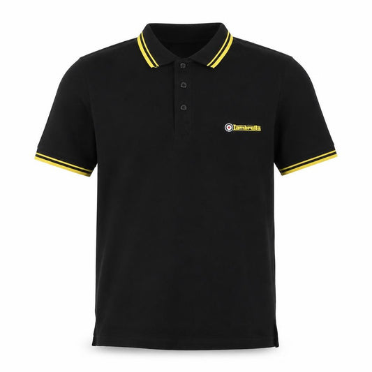 Lambretta Men's Black Small Polo Shirt Retro Cotton Short Sleeve