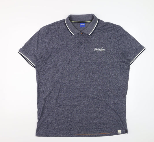 Jack & Jones Originals Men's Blue Short Sleeve Polo XXL Classic Fit