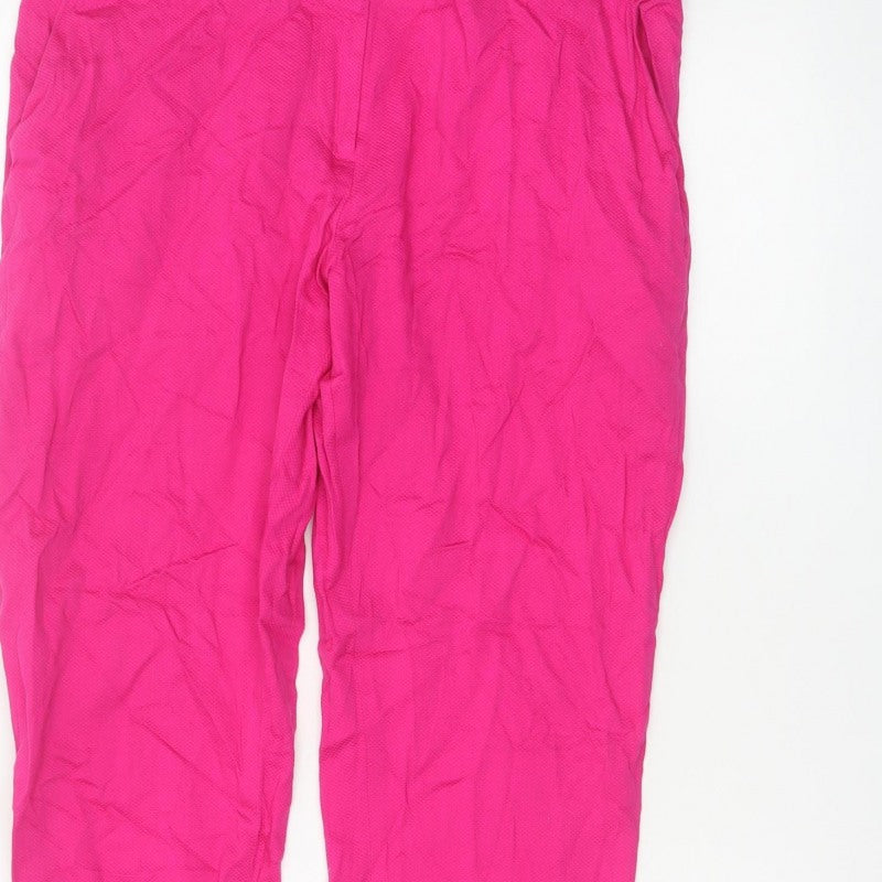 Long Tall Sally Women's Pink Straight Leg Trousers Size 14 Tall