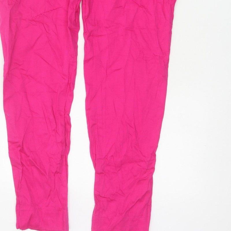 Long Tall Sally Women's Pink Straight Leg Trousers Size 14 Tall