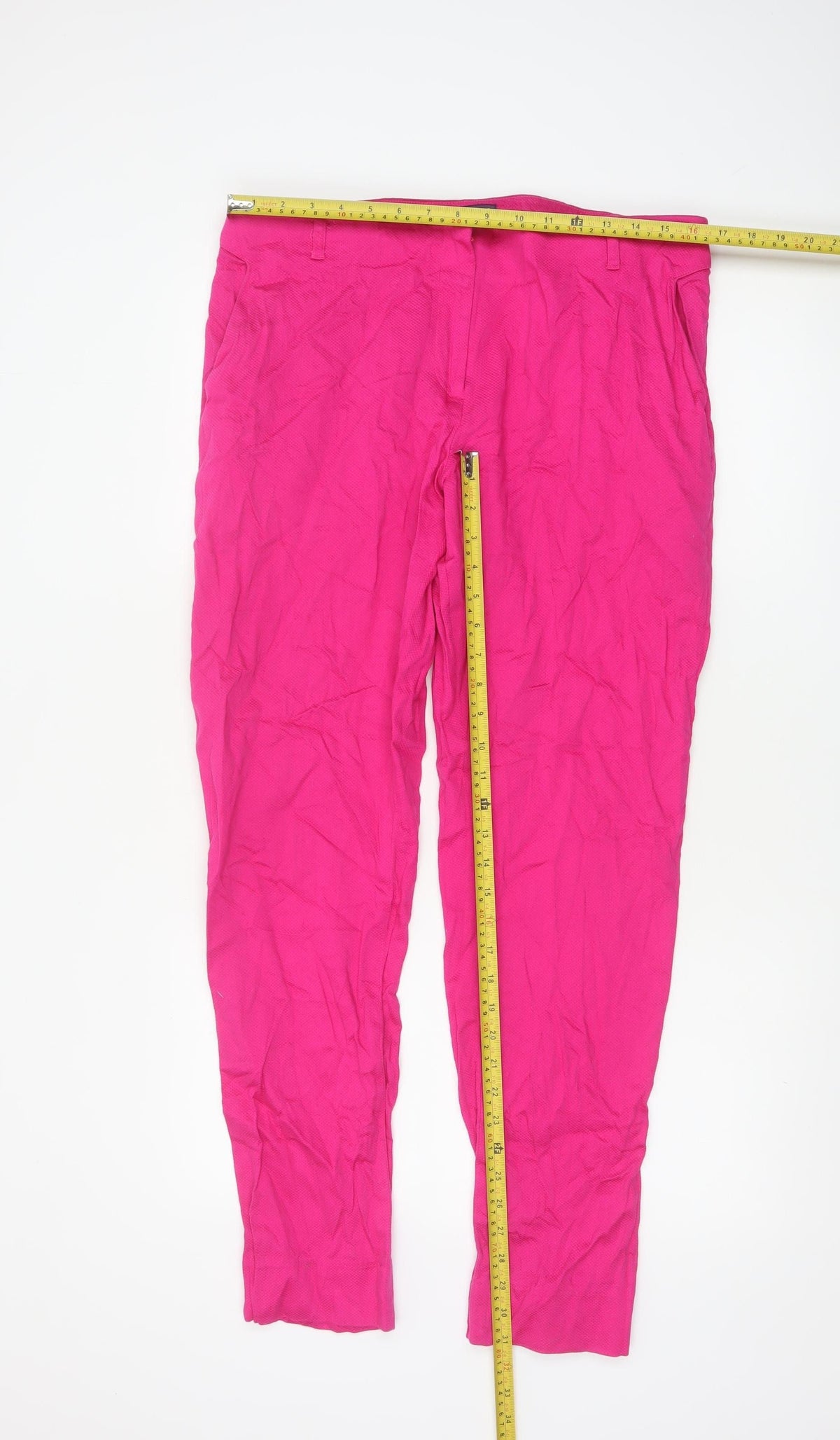 Long Tall Sally Women's Pink Straight Leg Trousers Size 14 Tall